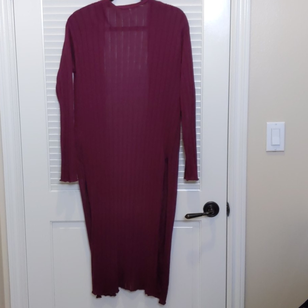 Free People Ribby Rib Duster Cardigan M - Picture 3 of 6
